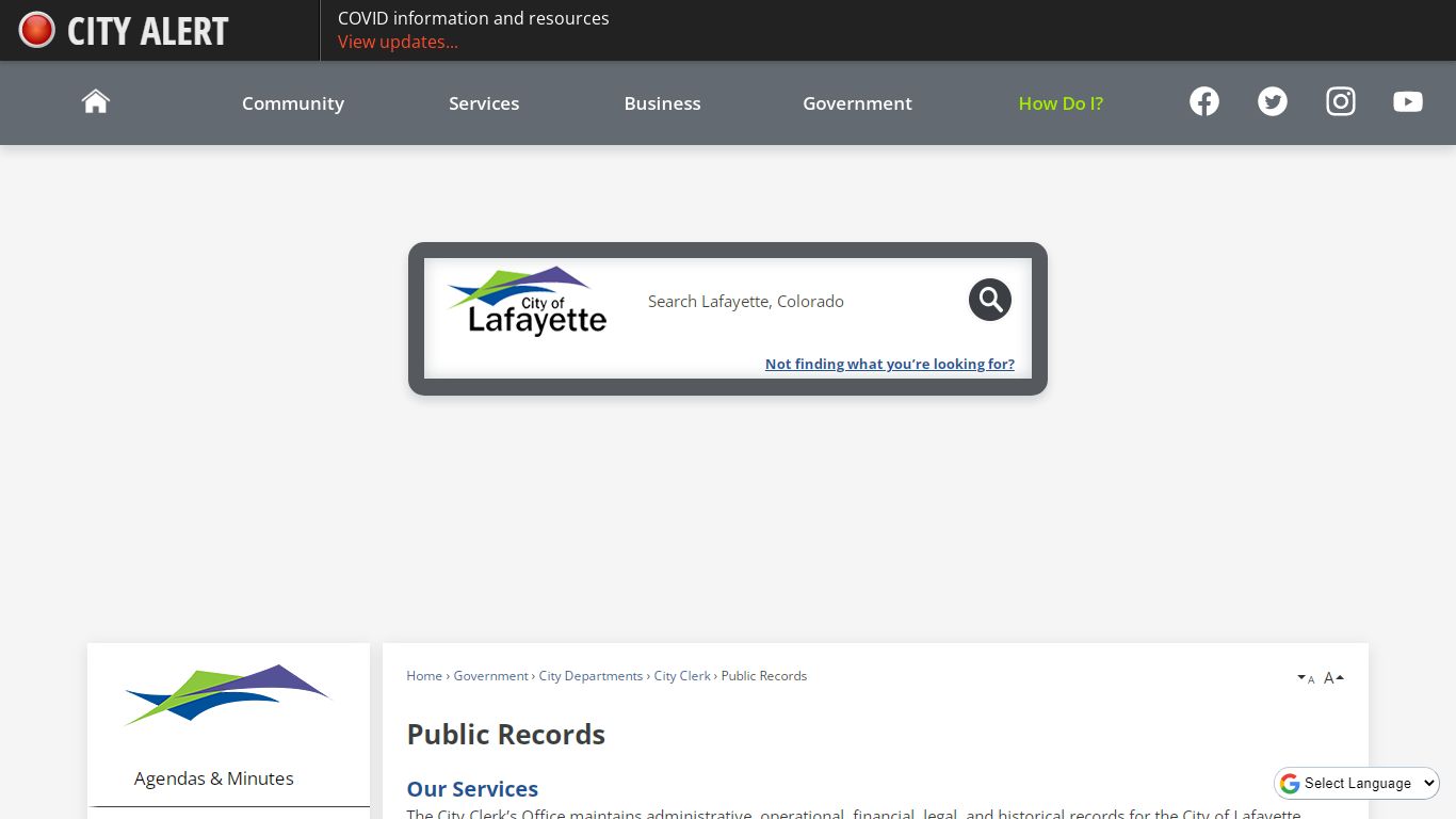 Public Records | Lafayette, CO - Official Website